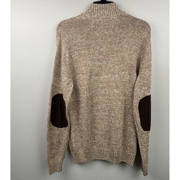 New Chaps Mens M Mockneck Sweater Medium Brown Tan Twist NWT Long Sleeve Button - Picture 6 of 9